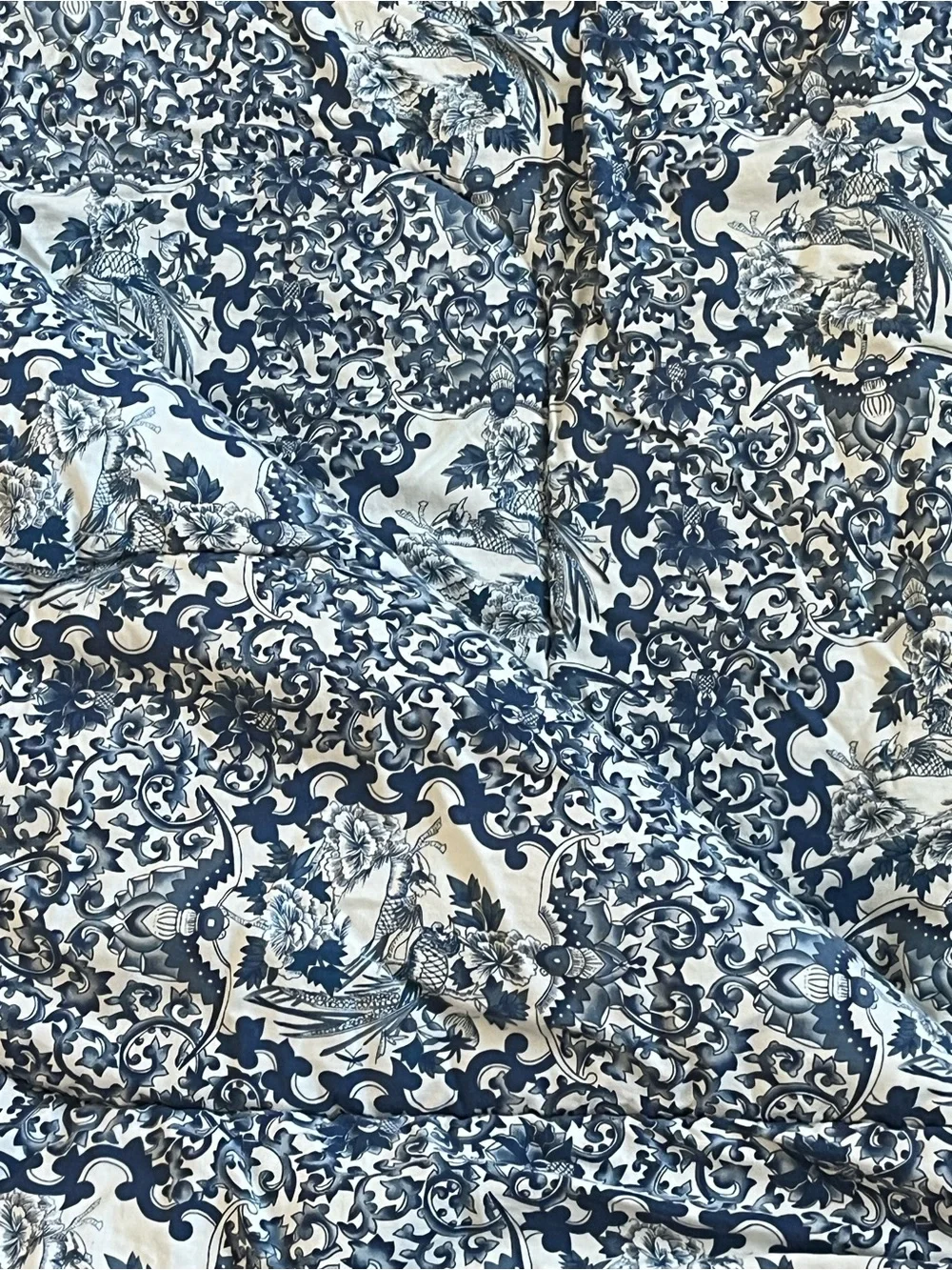 Ralph Lauren Tamarind Bird Porcelain Blue White Full/Queen Quilted Comforter